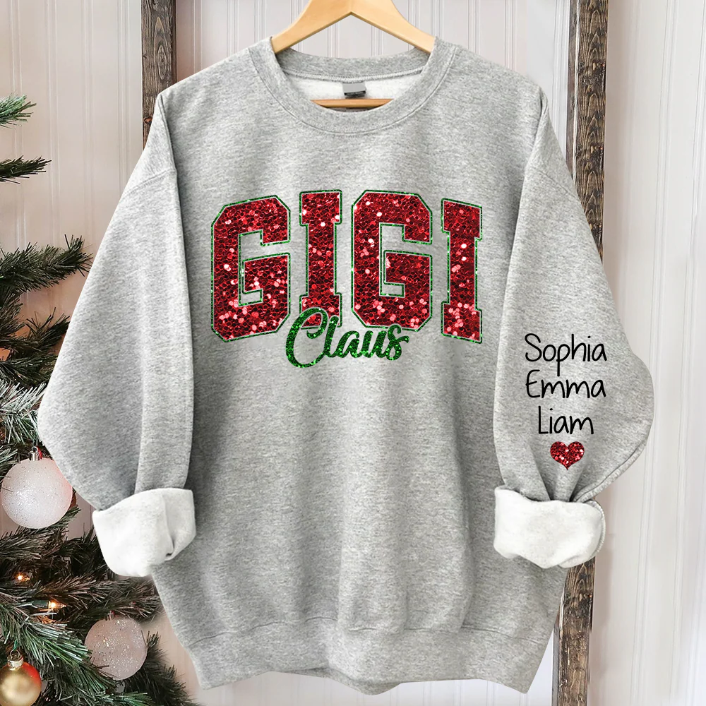 Personalized Grandma Claus Sweatshirt With Child's Name - Image 3