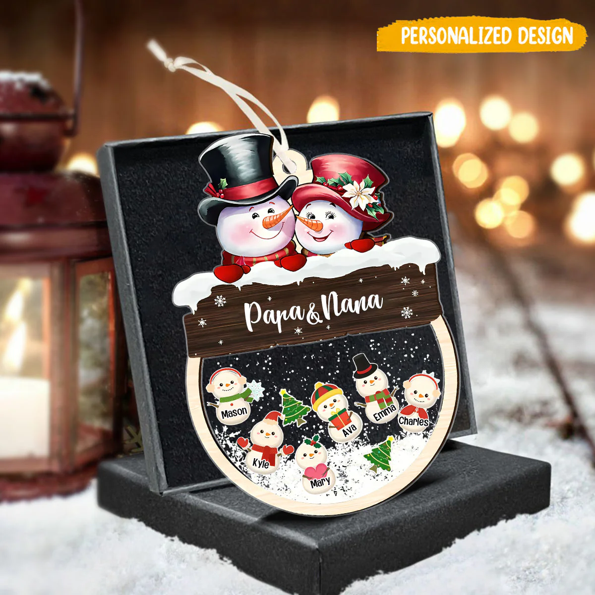 Snowbaby Merry Christmas With Kids Personalized Ornament - Image 3