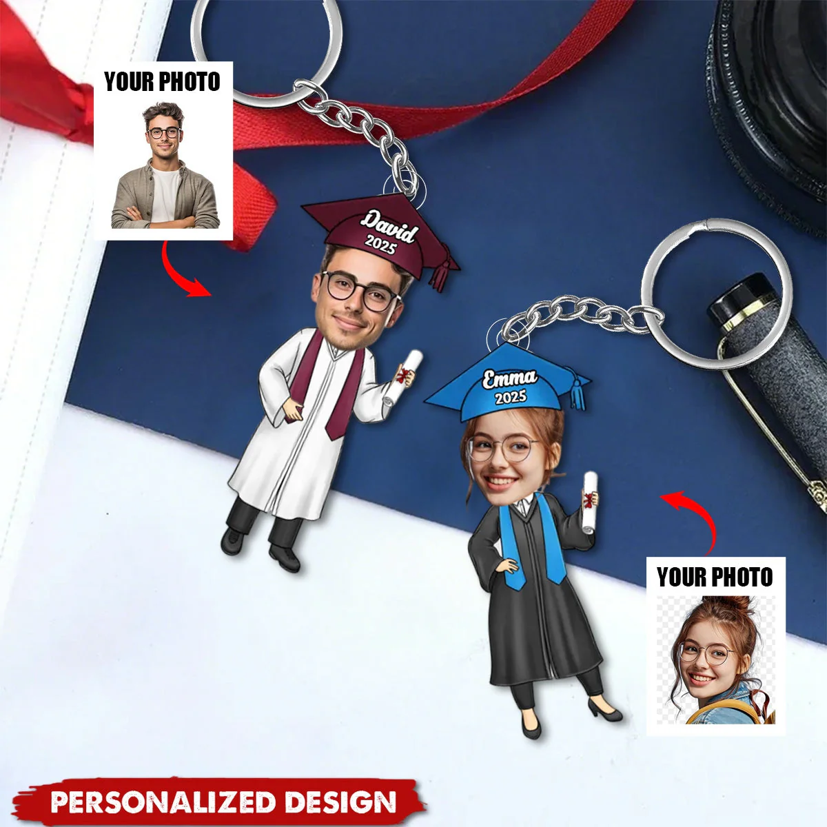 2025 Personalized Graduation Gift Acrylic Keychain-Upload Photo - Image 2