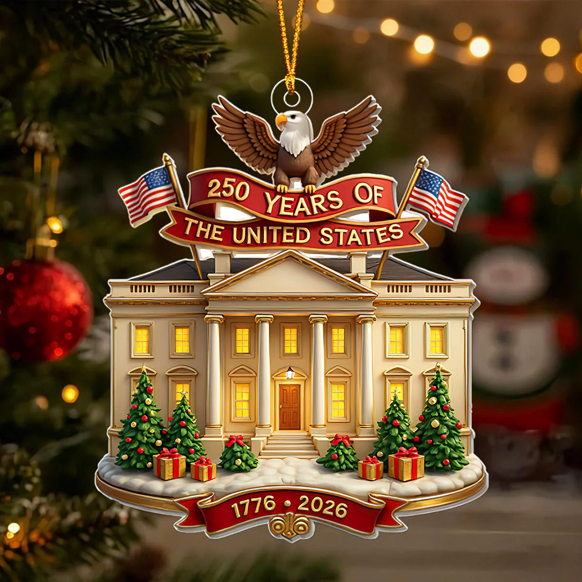 250 Years of America Acrylic Ornament, 250th Anniversary 1776–2026 - Image 2