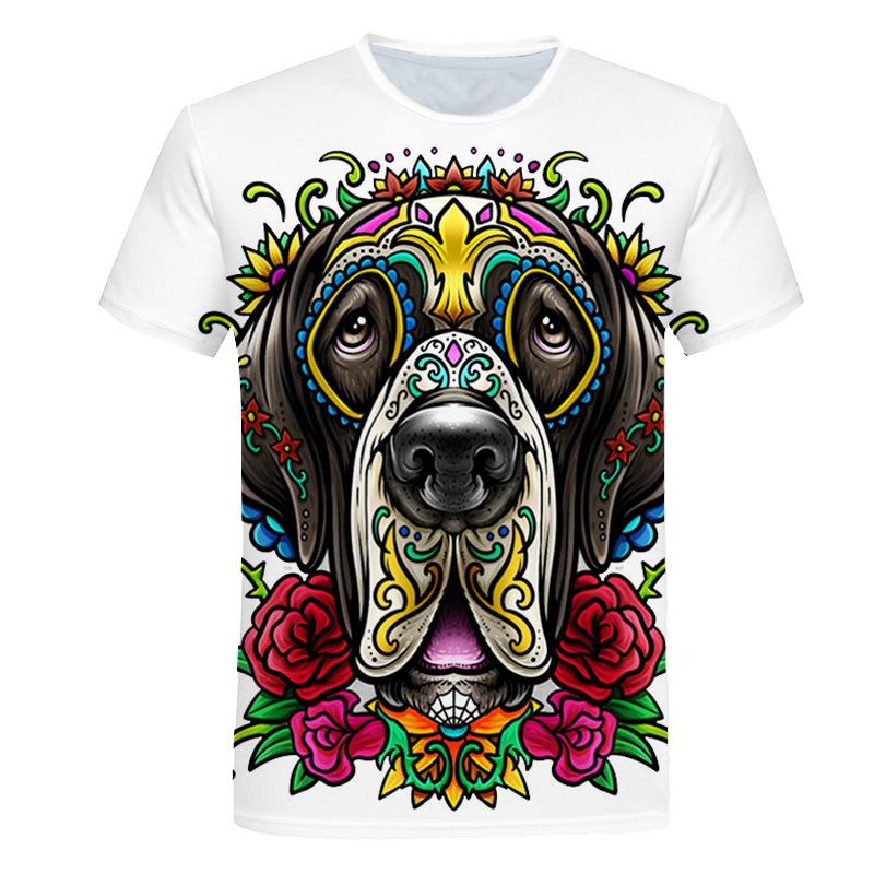 3D Color Dog Print T-shirt - Image 4