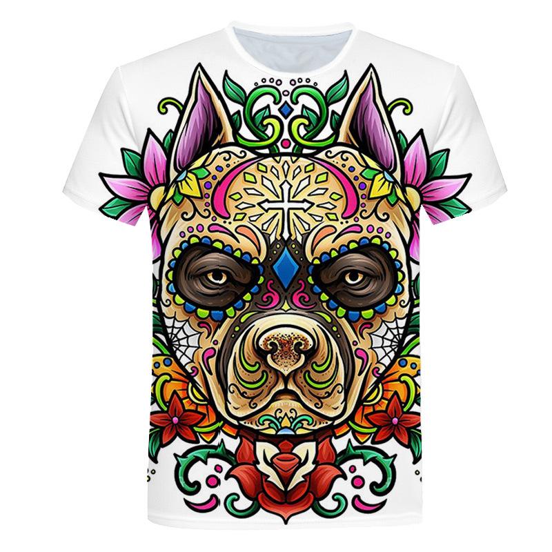 3D Color Dog Print T-shirt - Image 6
