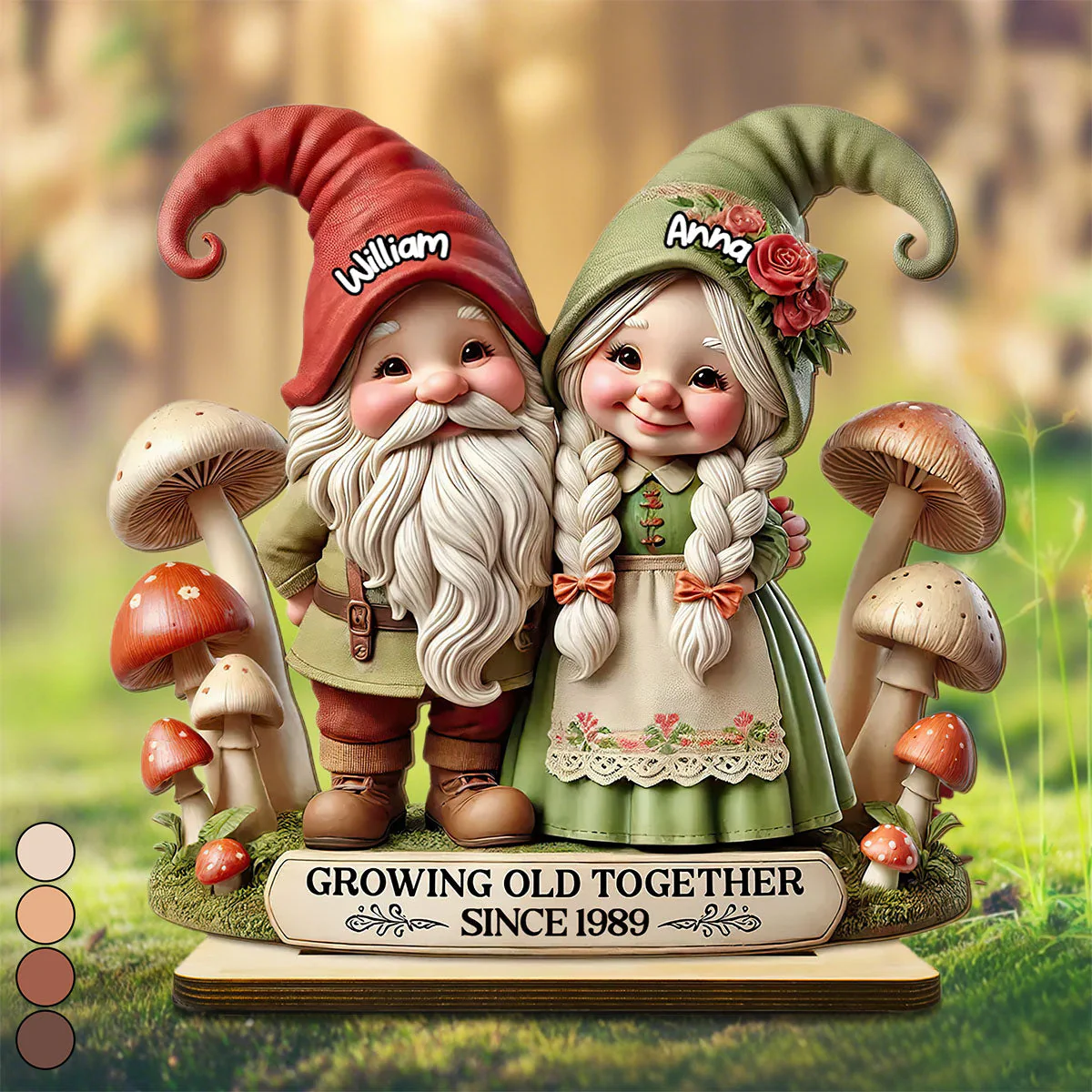 3D Effect Couple Personalized Standing Wooden Plaque - Image 2
