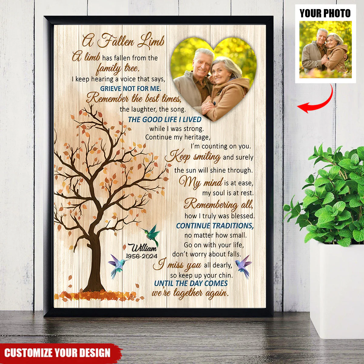 A Limb Has Fallen In The Family Tree- Personalized Memorial Canvas - Image 2