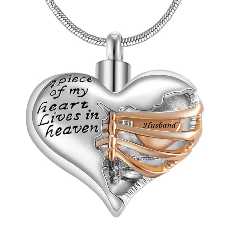 A piece of my heart lives in heaven - Urn Pendant Necklace - Image 15