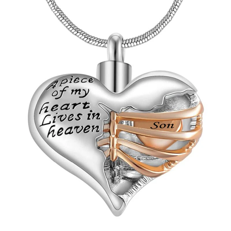 A piece of my heart lives in heaven - Urn Pendant Necklace - Image 6