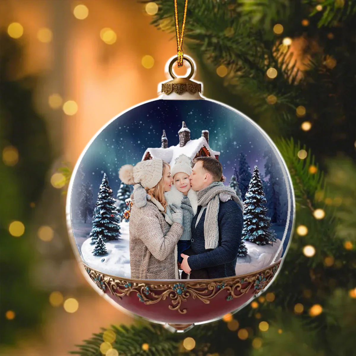 A Season Full Of Togetherness - Custom Photo Acrylic Ornament - Image 2