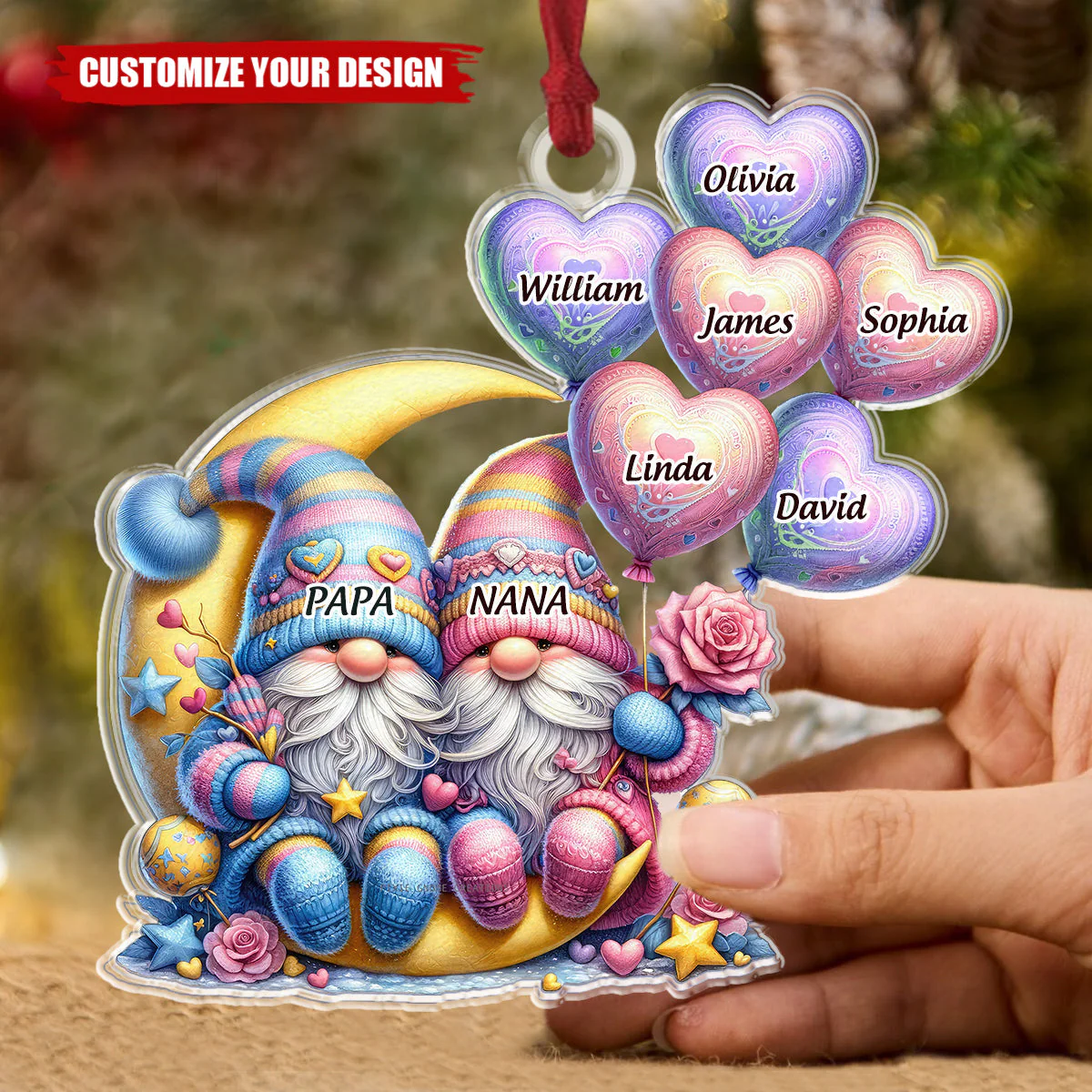 Adorable Santa Claus -Personalised Family Christmas Ornament