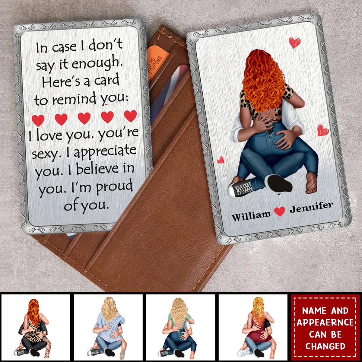All The Things to Say Card - Personalized Couple Wallet Card - Image 2