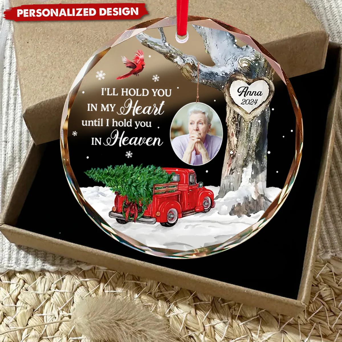 In Loving Memory-Personalized Memorial Glass Ornament - Image 3