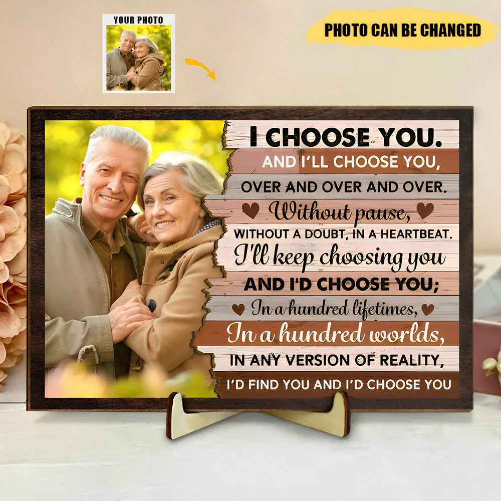 And I’d Choose You - Personalized 2 Layers Wooden Photo Plaque - Image 3