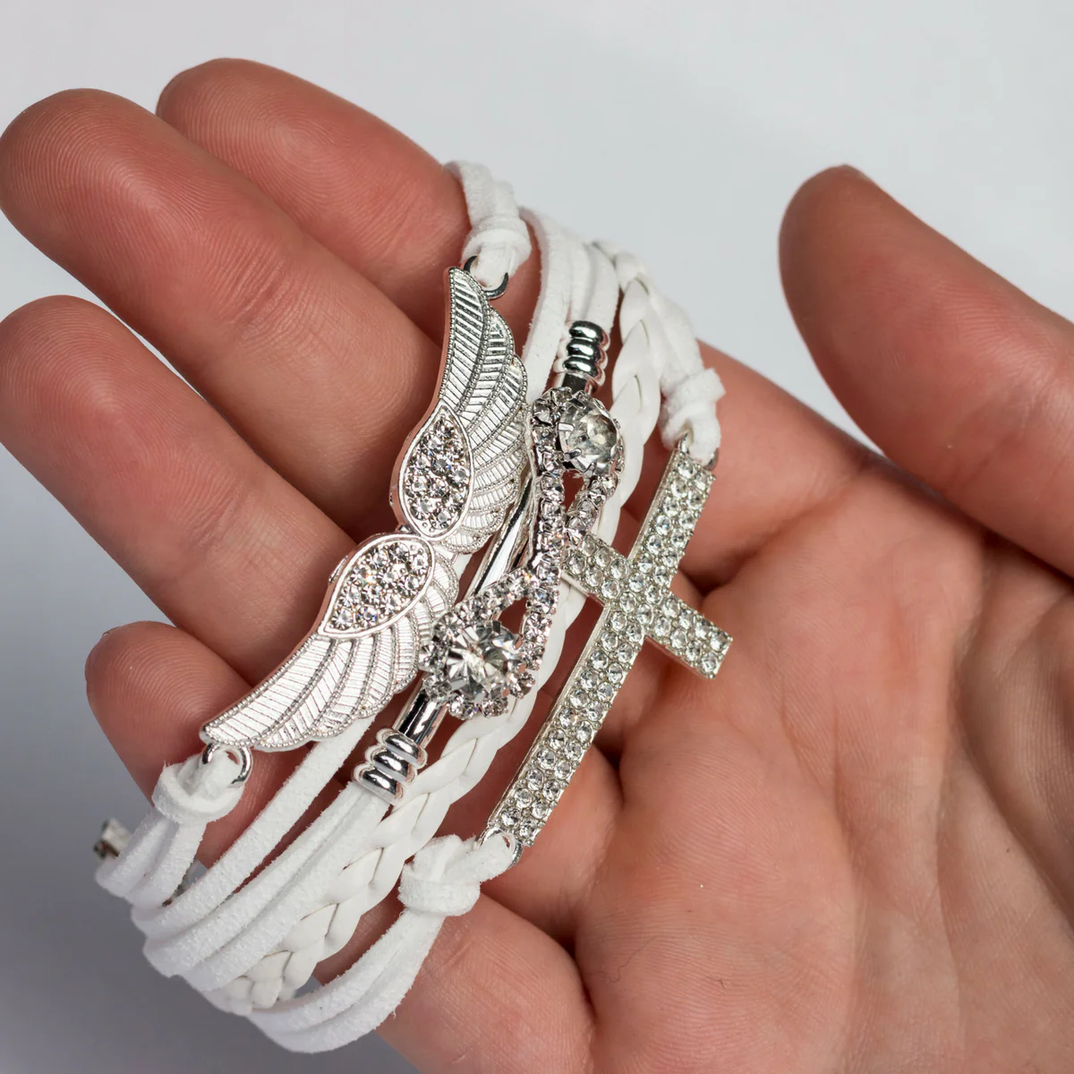 Angel Wings Cross Bracelet - Image 3