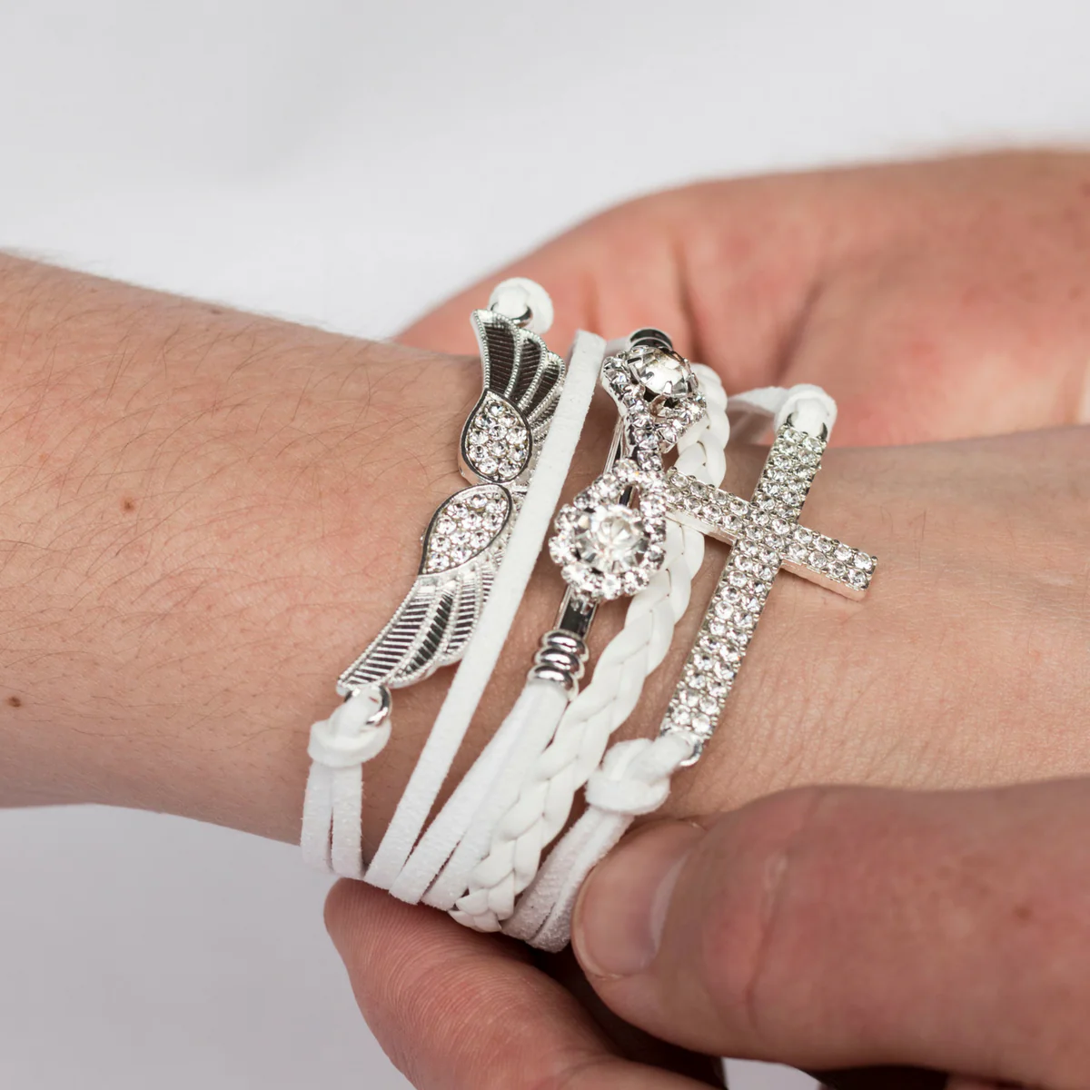 Angel Wings Cross Bracelet - Image 4
