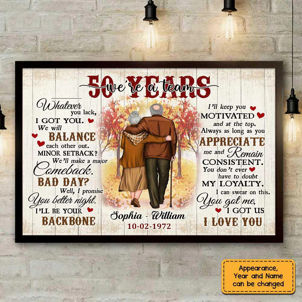 Anniversary We're A Team Personalized Canvas - Image 2
