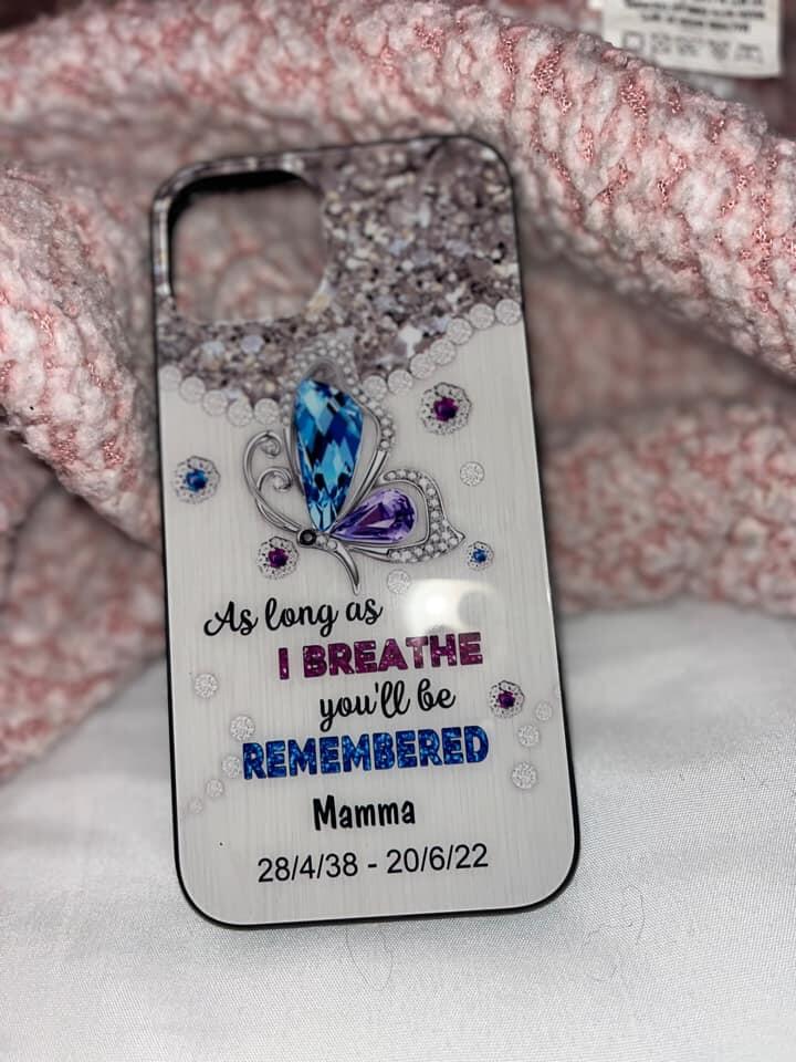 As Long As I Breathe Butterfly Personalized Glass Phone Case - Image 3