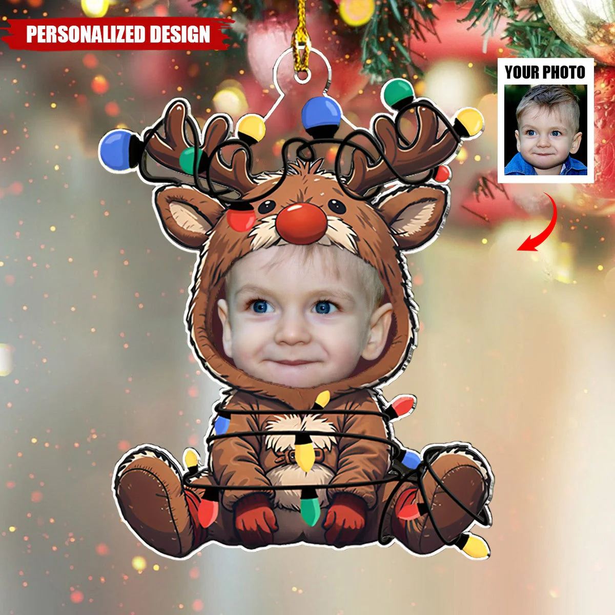 Merry Christmas-Personalized Ornament-Upload Photo - Image 2