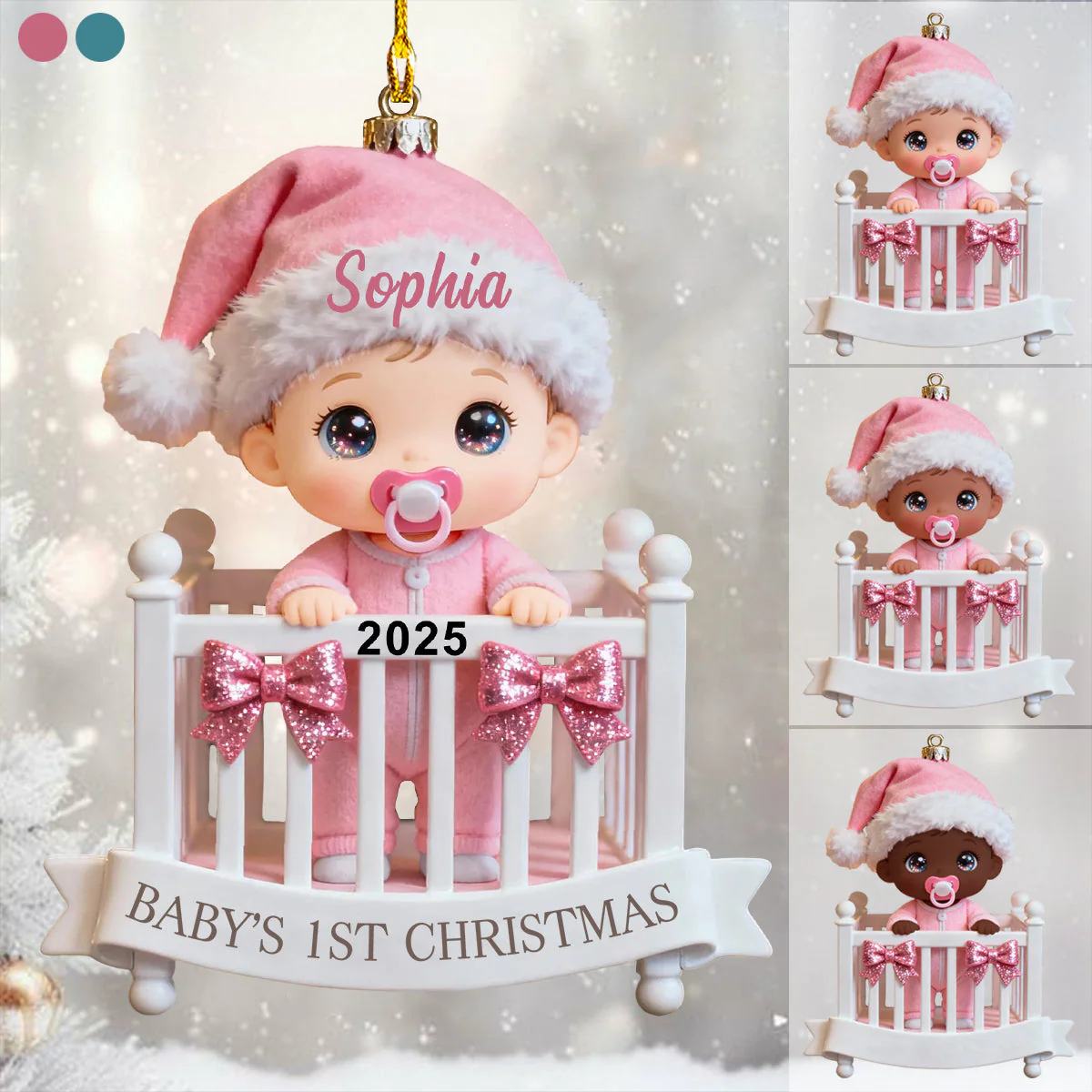Baby’s 1st Christmas Ornament - Custom Name Newborn Gift - Image 2