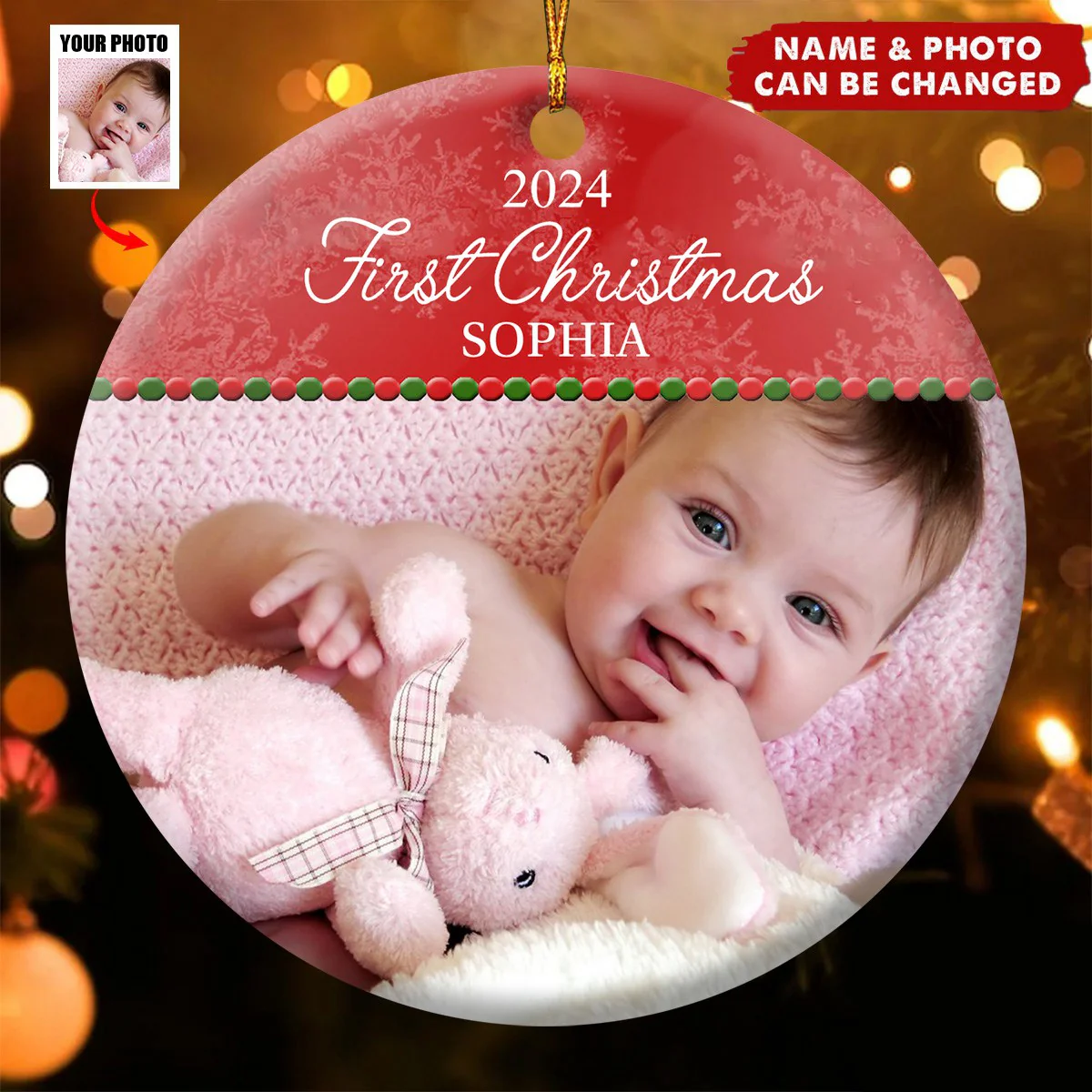 Baby's First Christmas Personalized Newborn Ornament - Image 2