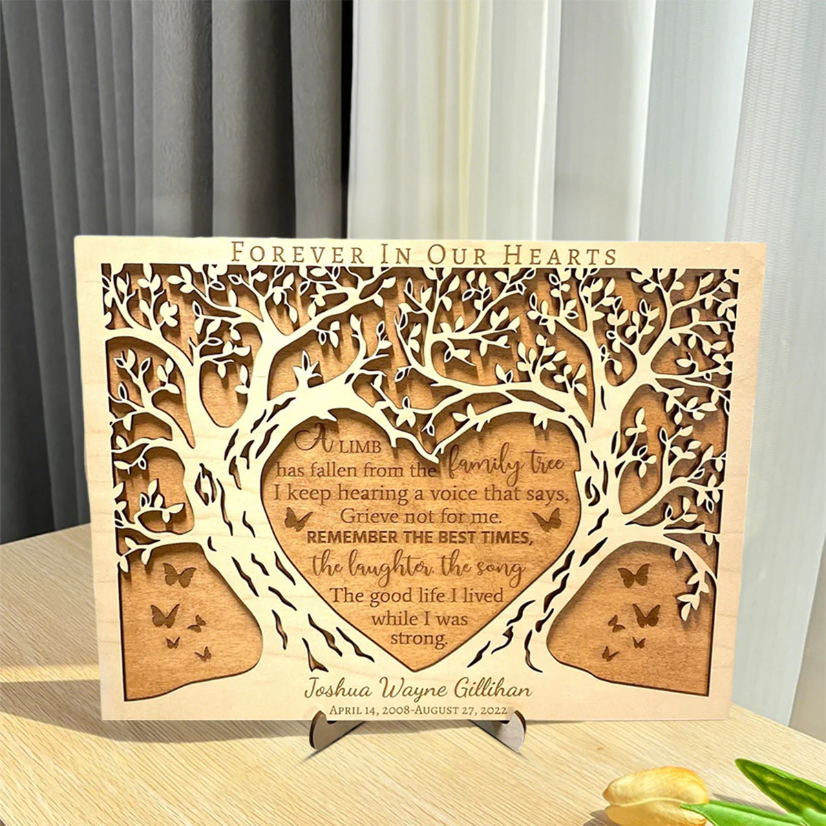 In Loving Memory Personalized Memorial Wood Plaque - Image 2