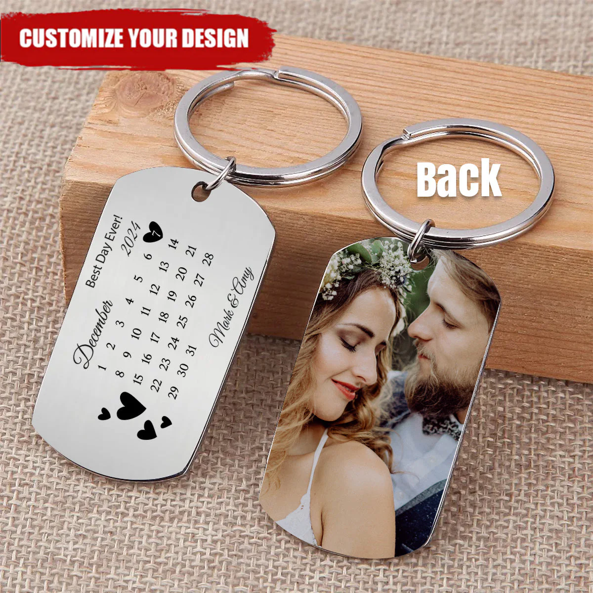 Best Day Ever Personalized Stainless Steel Keychain-Gift For Couple - Image 2