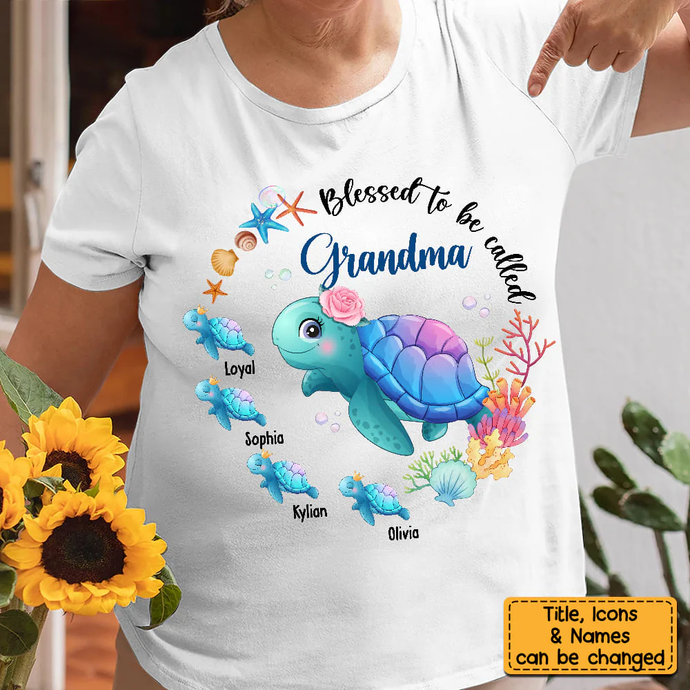 Blessed To Be Called Grandma Sea Animals Shirt - Image 2