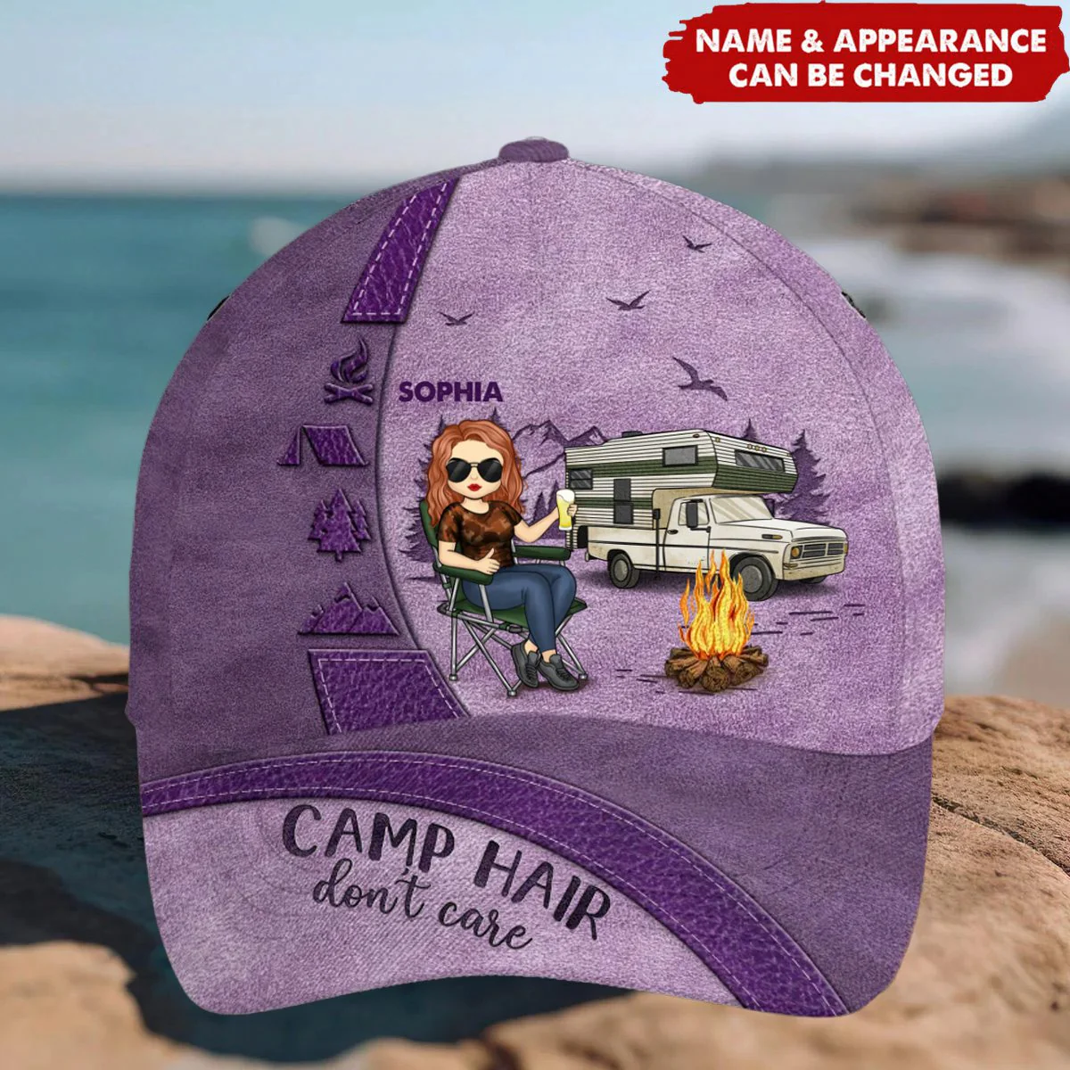Camp Hair Don't Care - Personalized Classic Cap Gift For Camping Lovers - Image 2