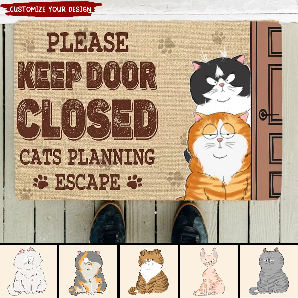 Cat Lovers - Cat's Planning - Personalized Doormat - Image 2