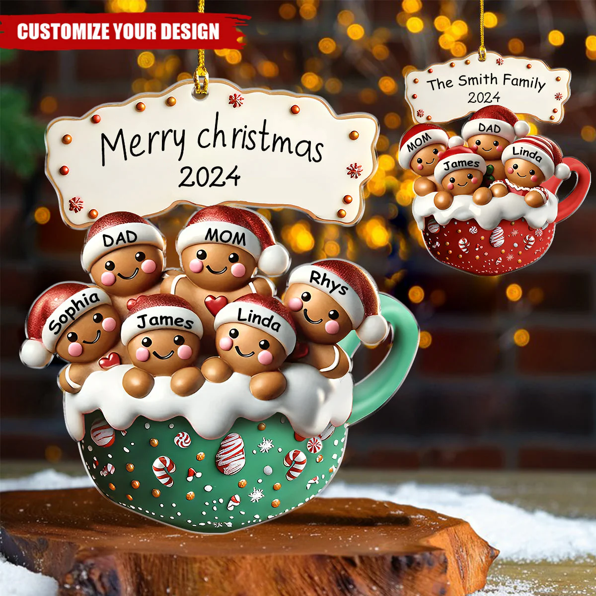 Christmas Cookie Man Family-Personalized Ornament-Gifts For Family - Image 2