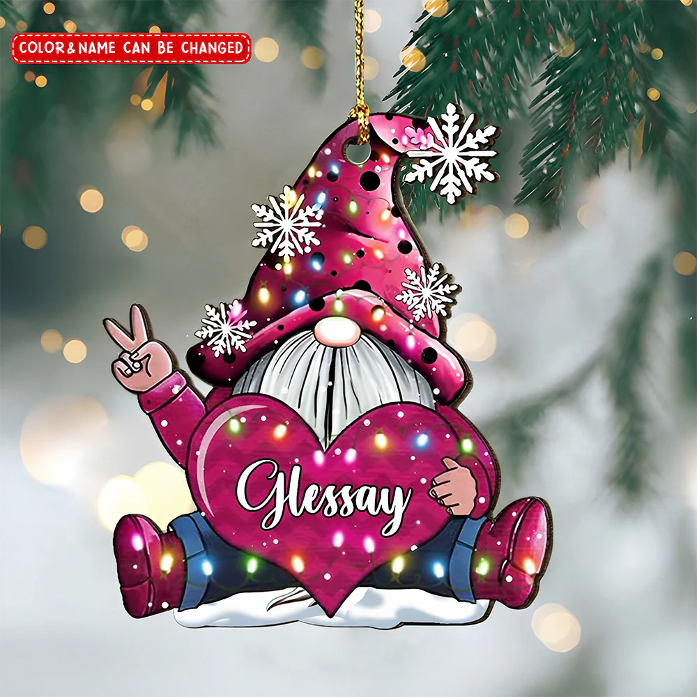 Colorful Christmas Light Custom Name, Gift For Her For Him Personalized Ornament - Image 3