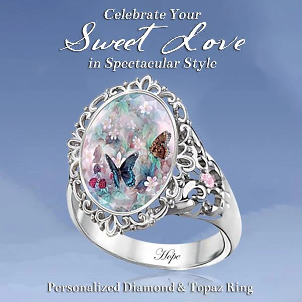 Colorful Zircon Romantic Butterfly Ring - Image 2