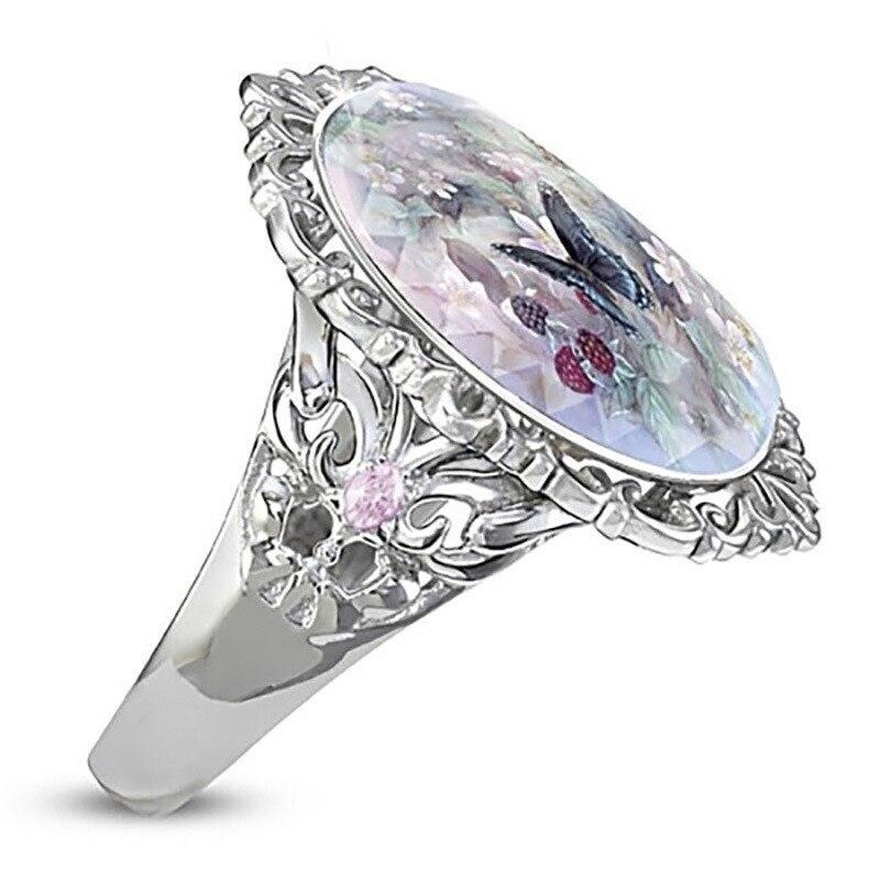 Colorful Zircon Romantic Butterfly Ring - Image 5