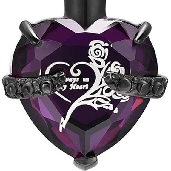 constantlife Crystal Heart Shape Cremation Jewelry Memorial Urn Necklace - Image 3
