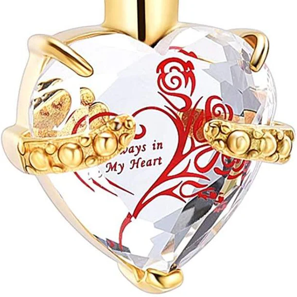 constantlife Crystal Heart Shape Cremation Jewelry Memorial Urn Necklace - Image 5