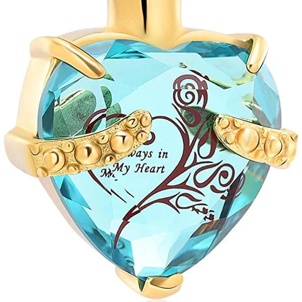 constantlife Crystal Heart Shape Cremation Jewelry Memorial Urn Necklace - Image 6