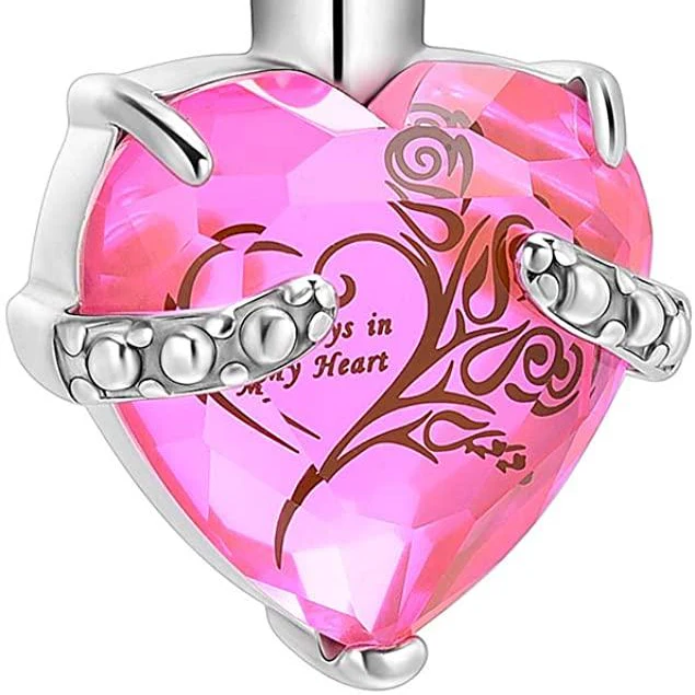 constantlife Crystal Heart Shape Cremation Jewelry Memorial Urn Necklace - Image 8