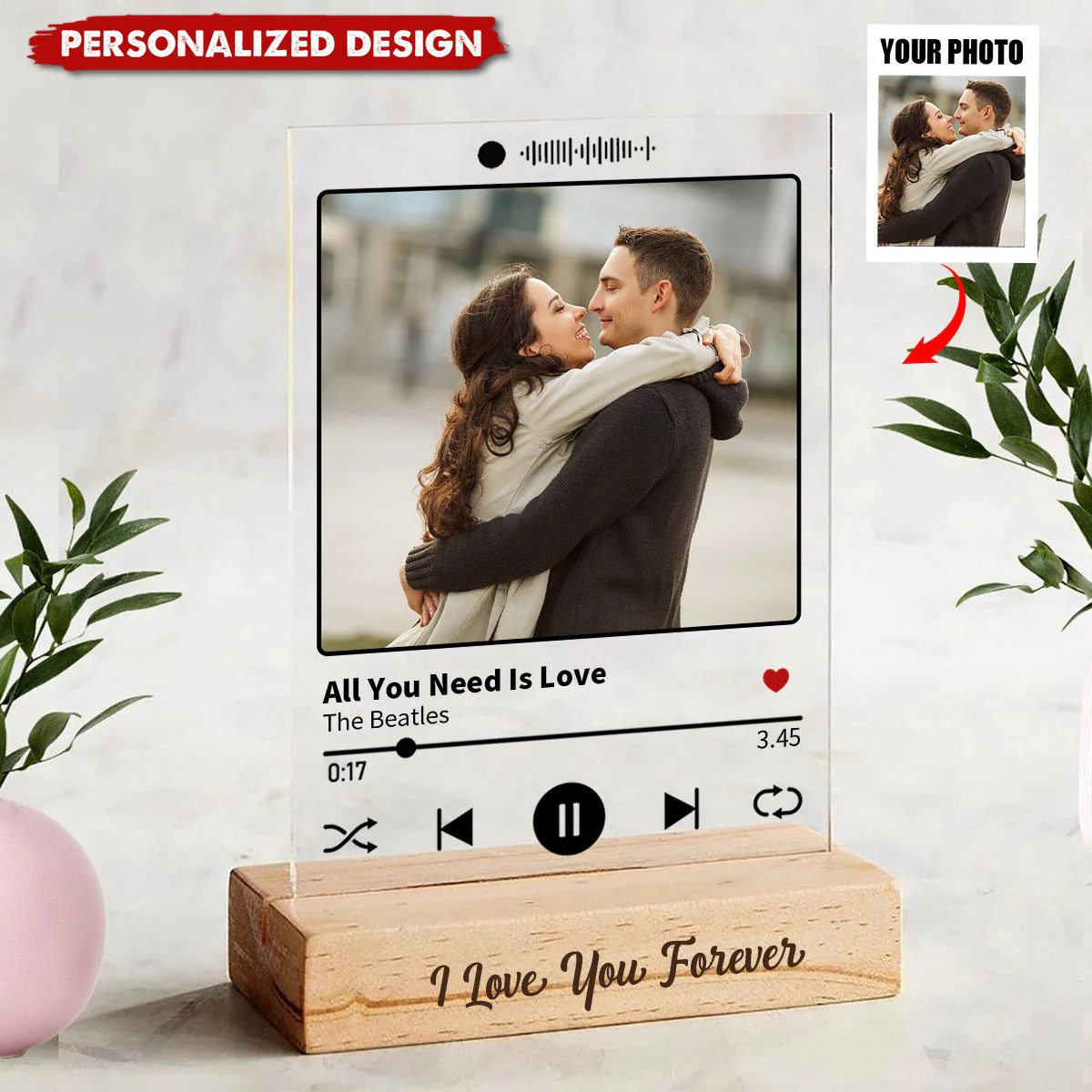 Couple Favorite Song Photo Personalized Acrylic Plaque - Image 2