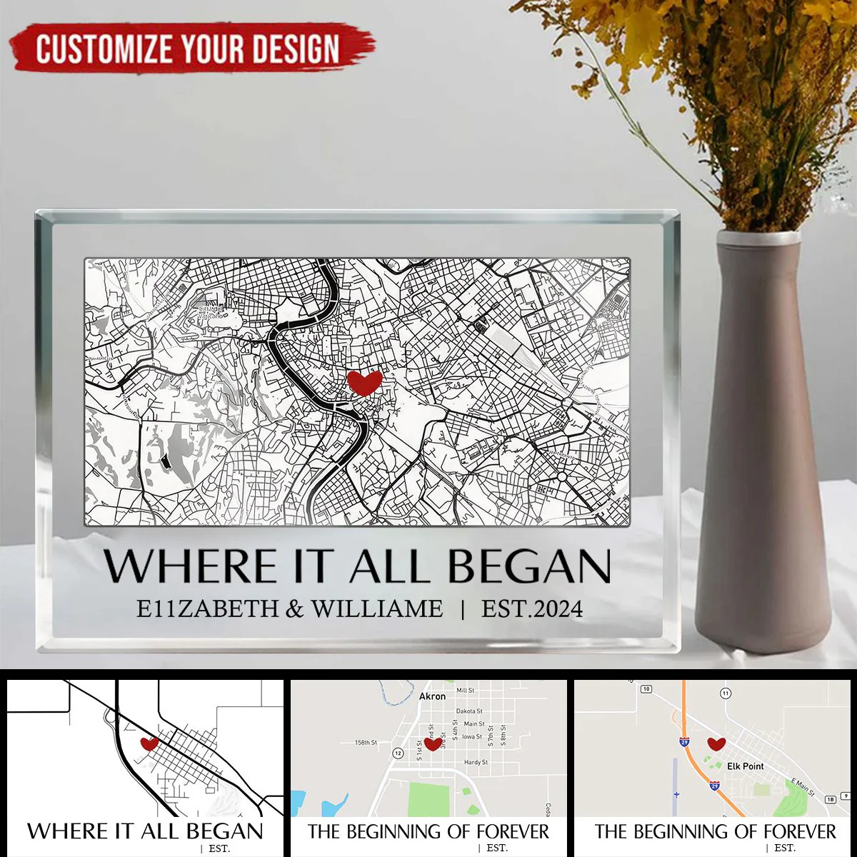 Where It All Began - Couple Personalized Rectangle Shaped Acrylic Plaque - Image 2