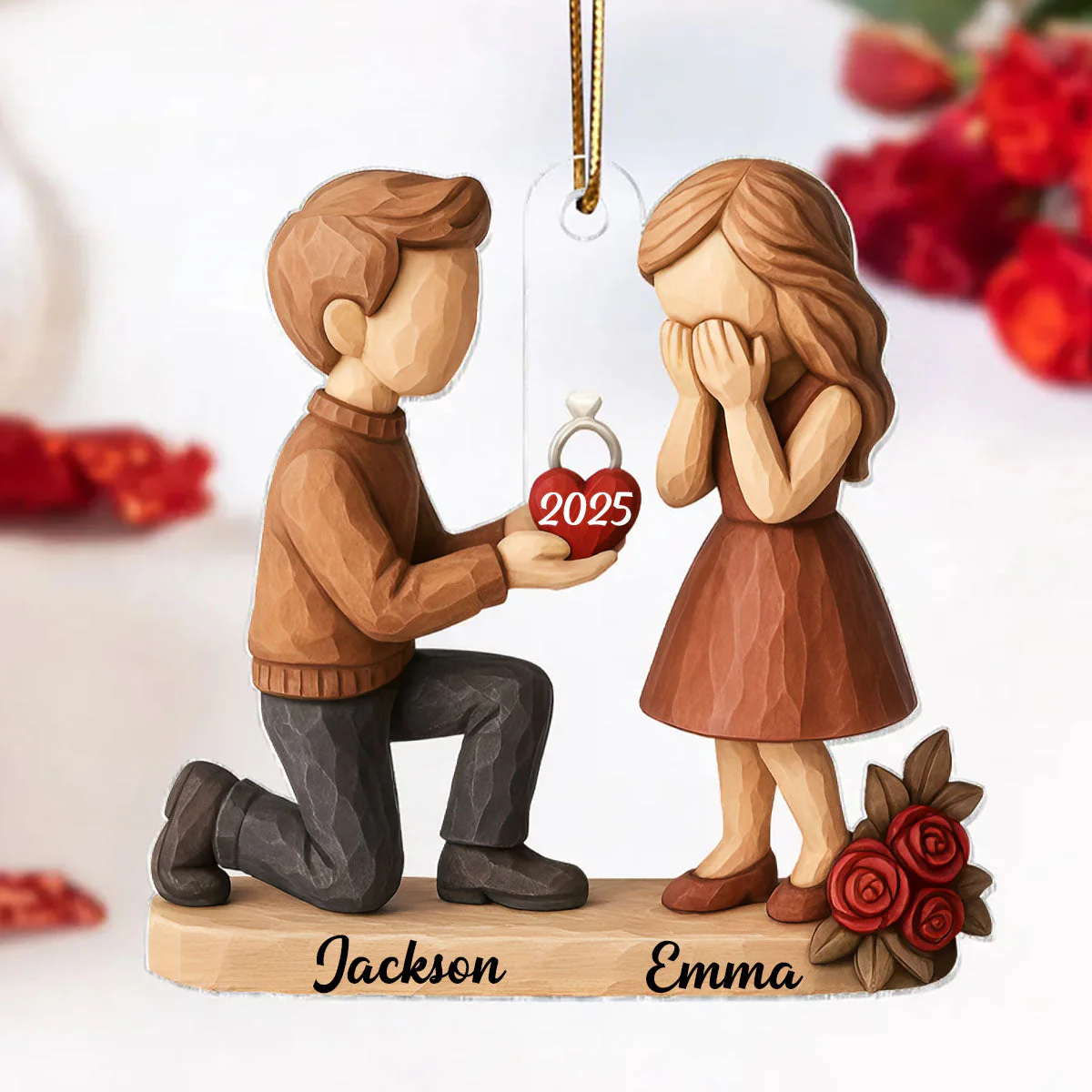 Couple's Proposal Gift - Personalized Acrylic Ornament - Image 2