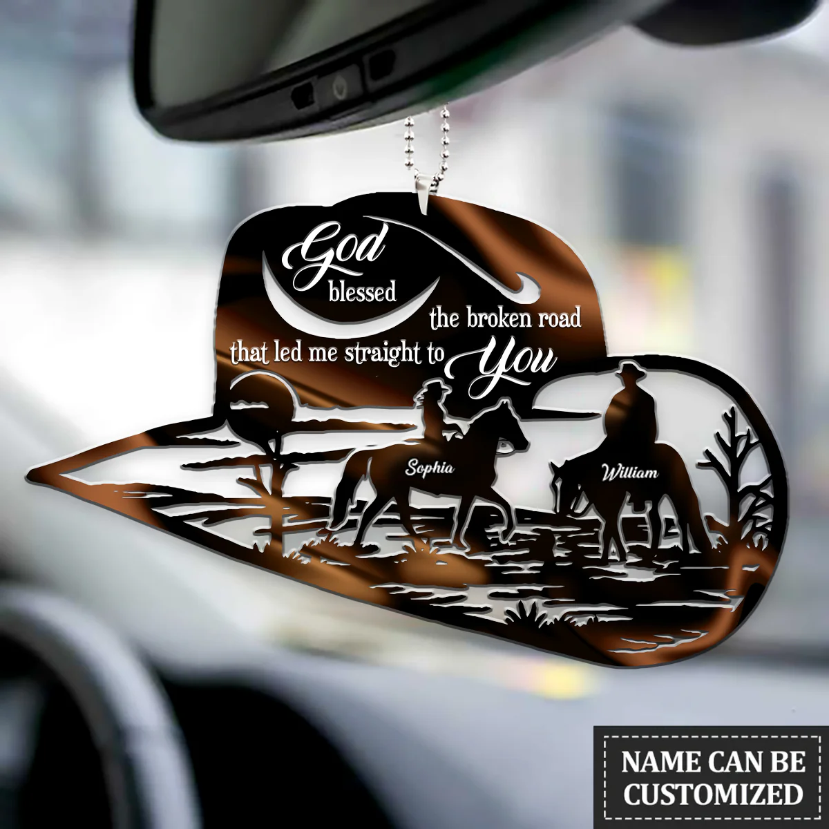 Cowboy Hat God Blessed Personalized Ornament