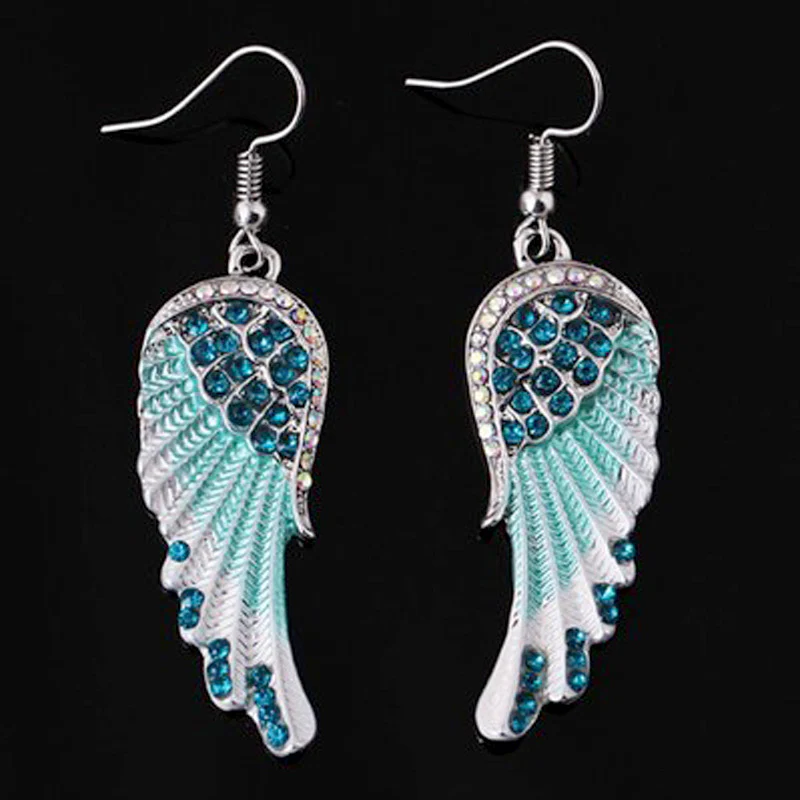 Crystal Angel Wing Earrings - Image 2