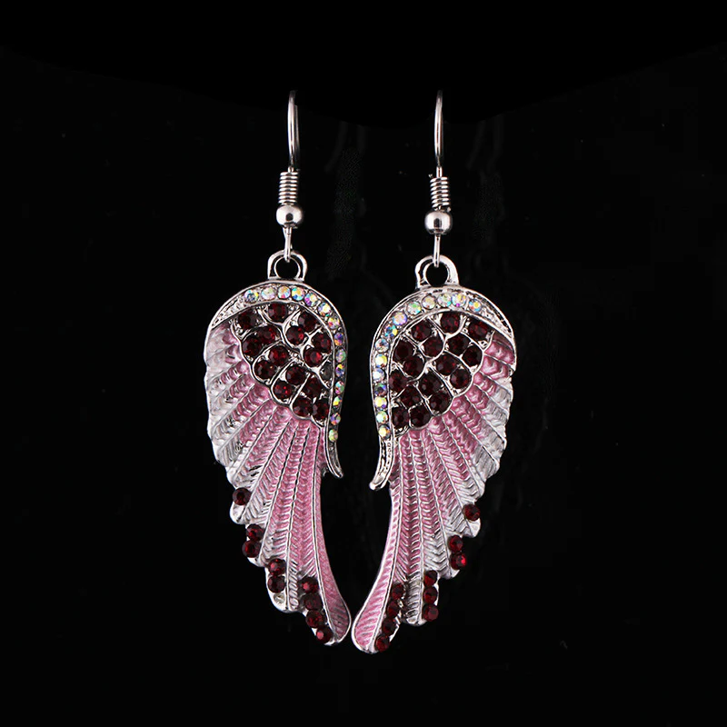 Crystal Angel Wing Earrings - Image 4