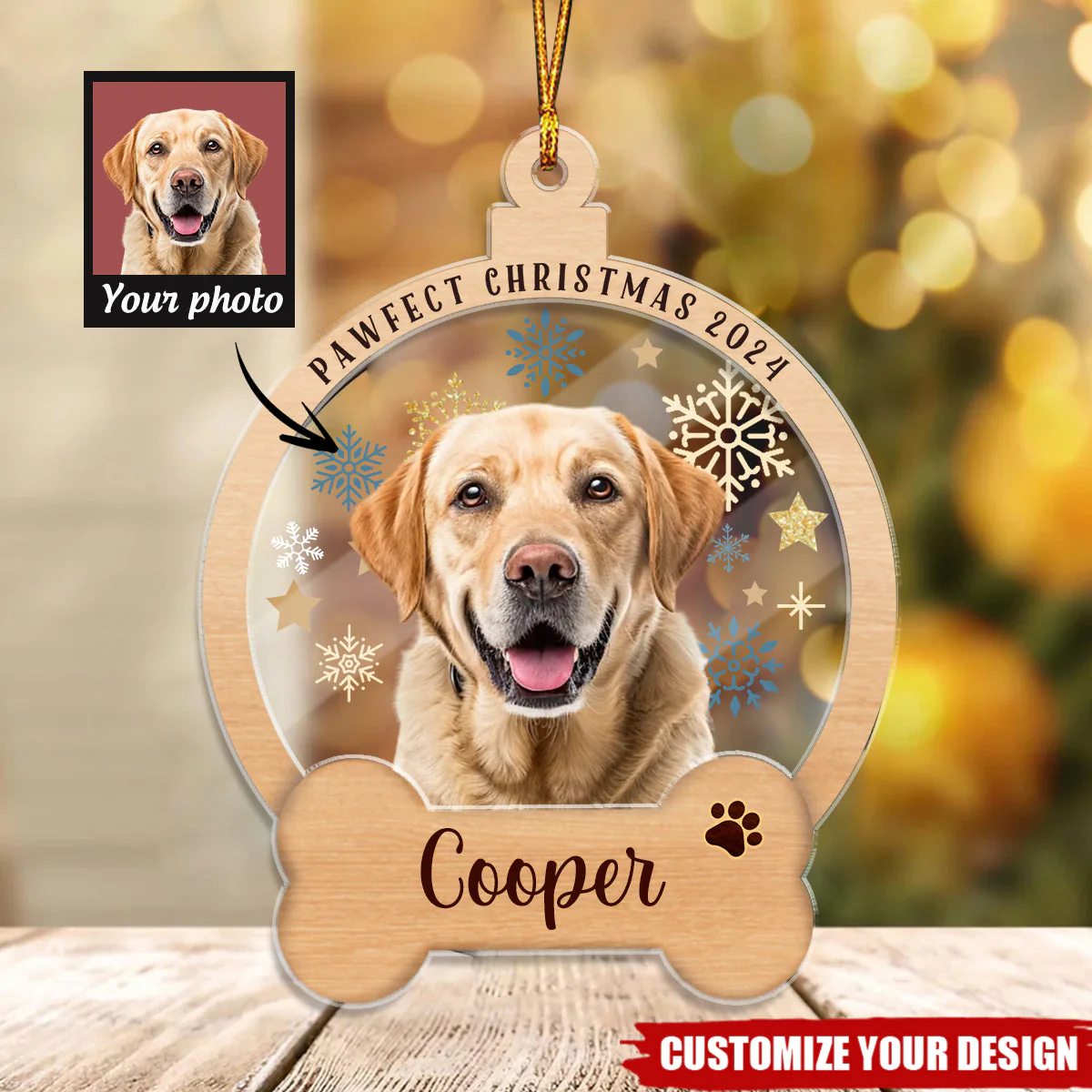 Custom Cartoonized Pet Photo - Gift for pet lovers - Personalized Transparent Ornament - Image 3