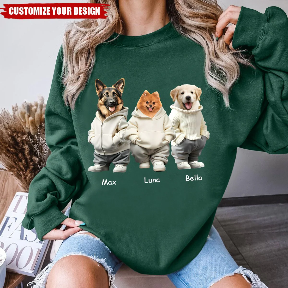 Custom Face Cute Dog Sweatshirt-Personalized Gift For Dog Lovers - Image 2
