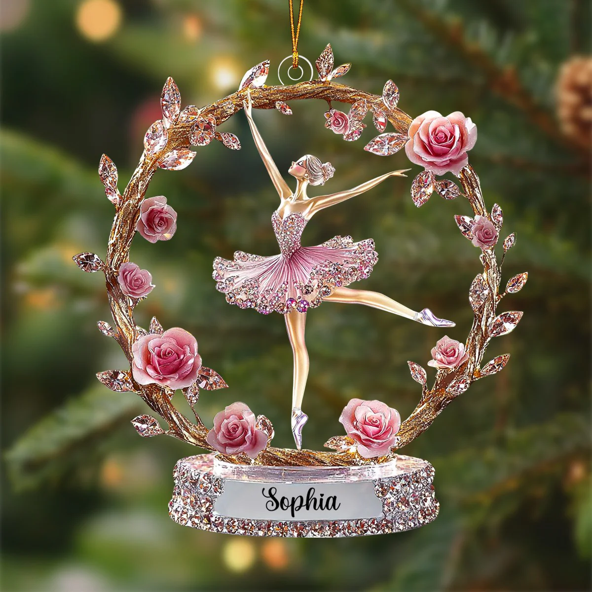 Custom Name Ballerina Acrylic Ornament, Ballerina Gift
