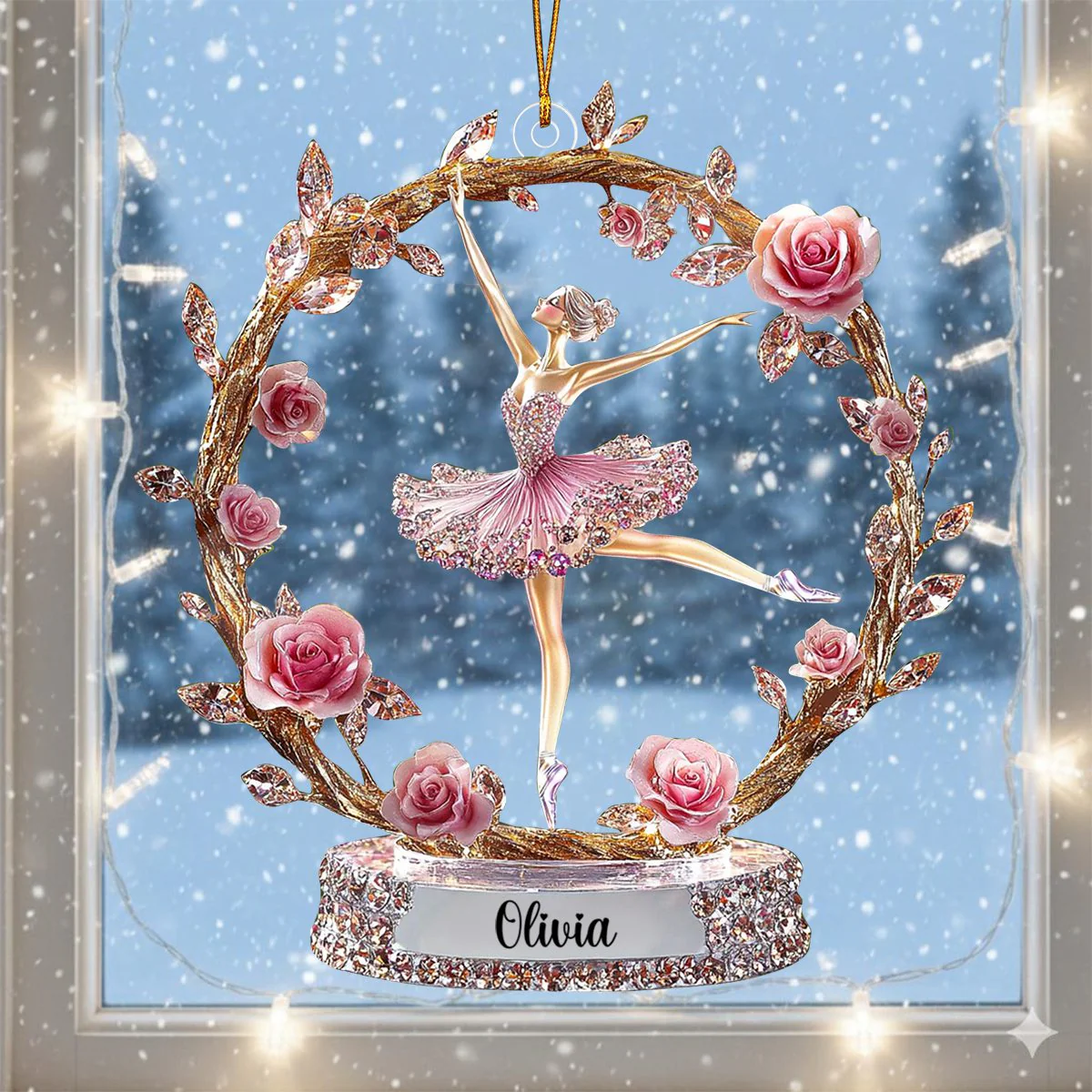 Custom Name Ballerina Acrylic Ornament, Ballerina Gift - Image 2
