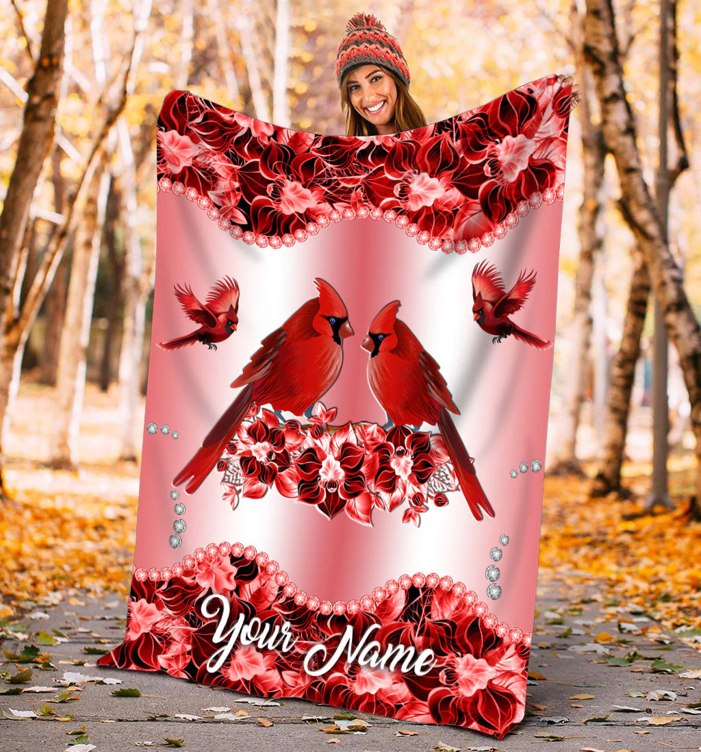 Custom Name Cardinal 3D All Over Printed Blanket - Image 2