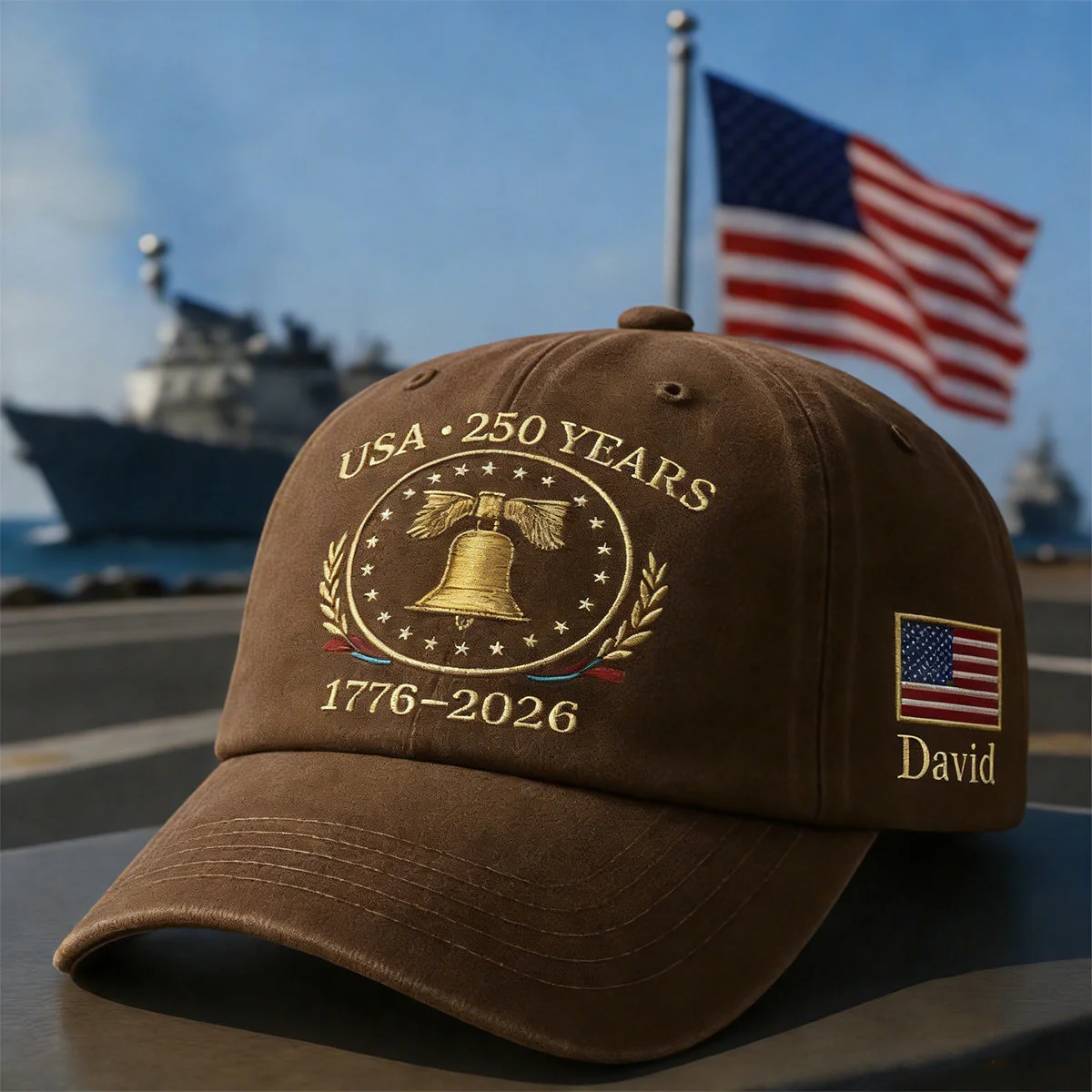Custom Name United States 250th Anniversary Wash Cap - Image 2