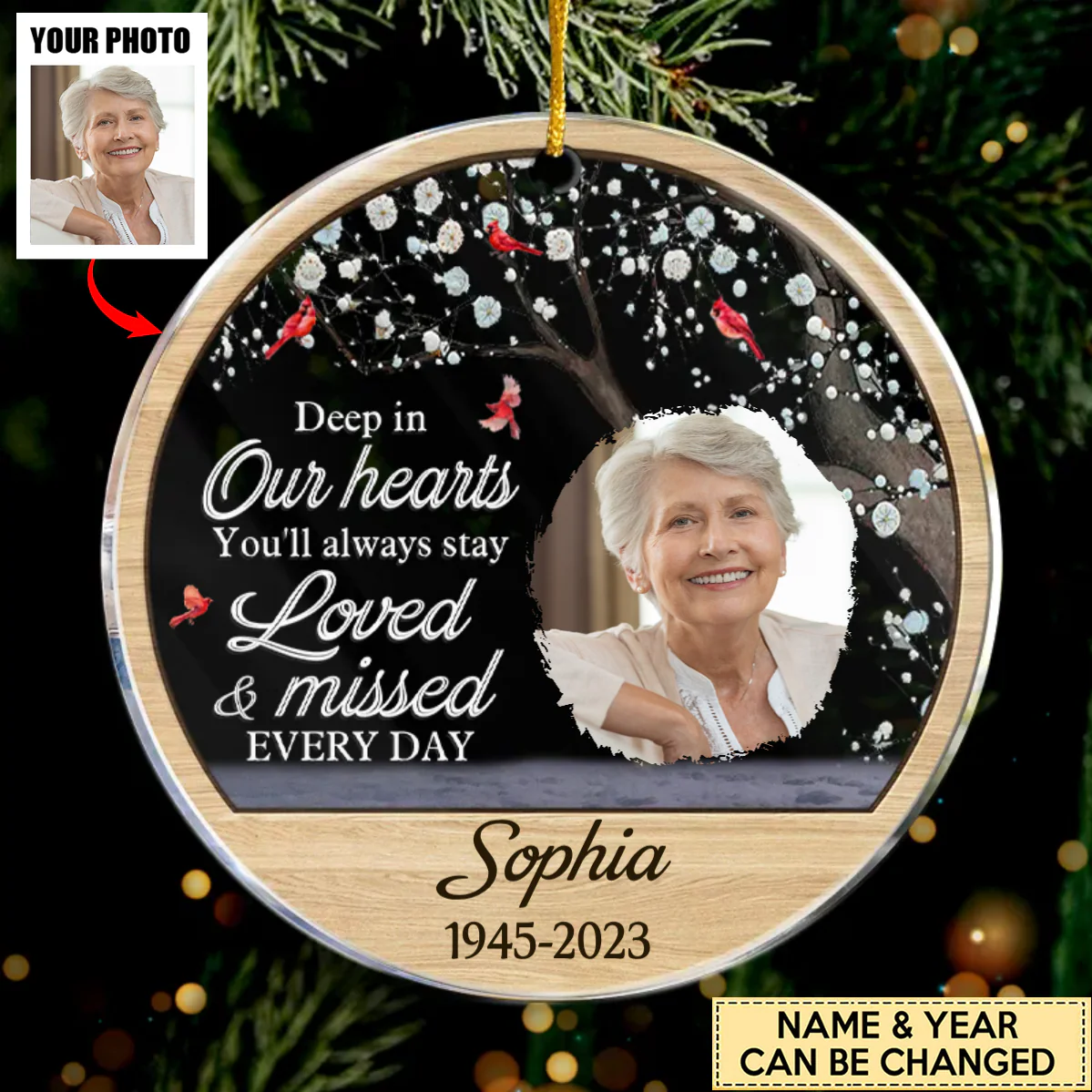 Custom Photo Those We Love Don't Go Away - Memorial Personalized Custom Ornament - Image 2