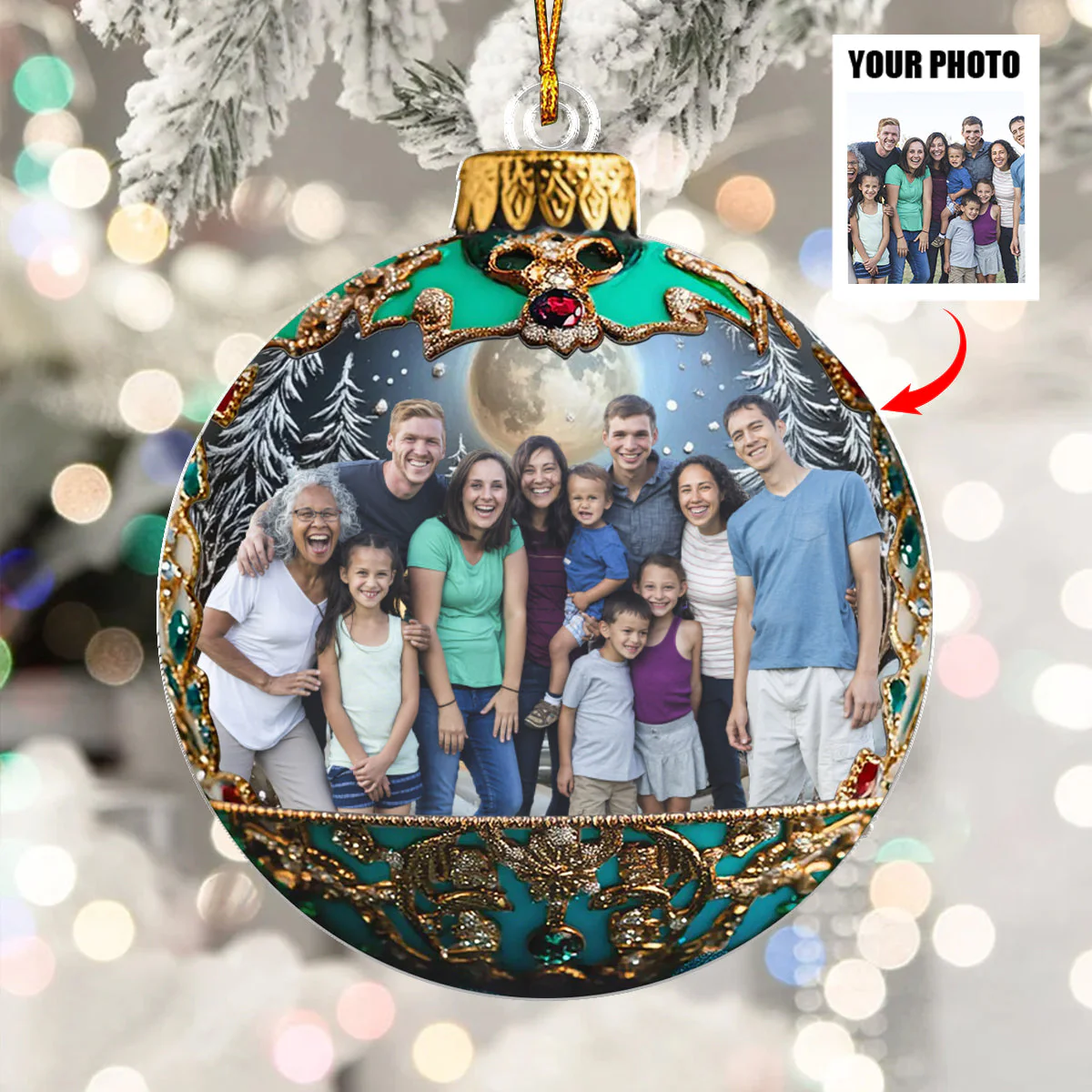 Makes Christmas Special - Family Personalized Custom Ornament - Image 2