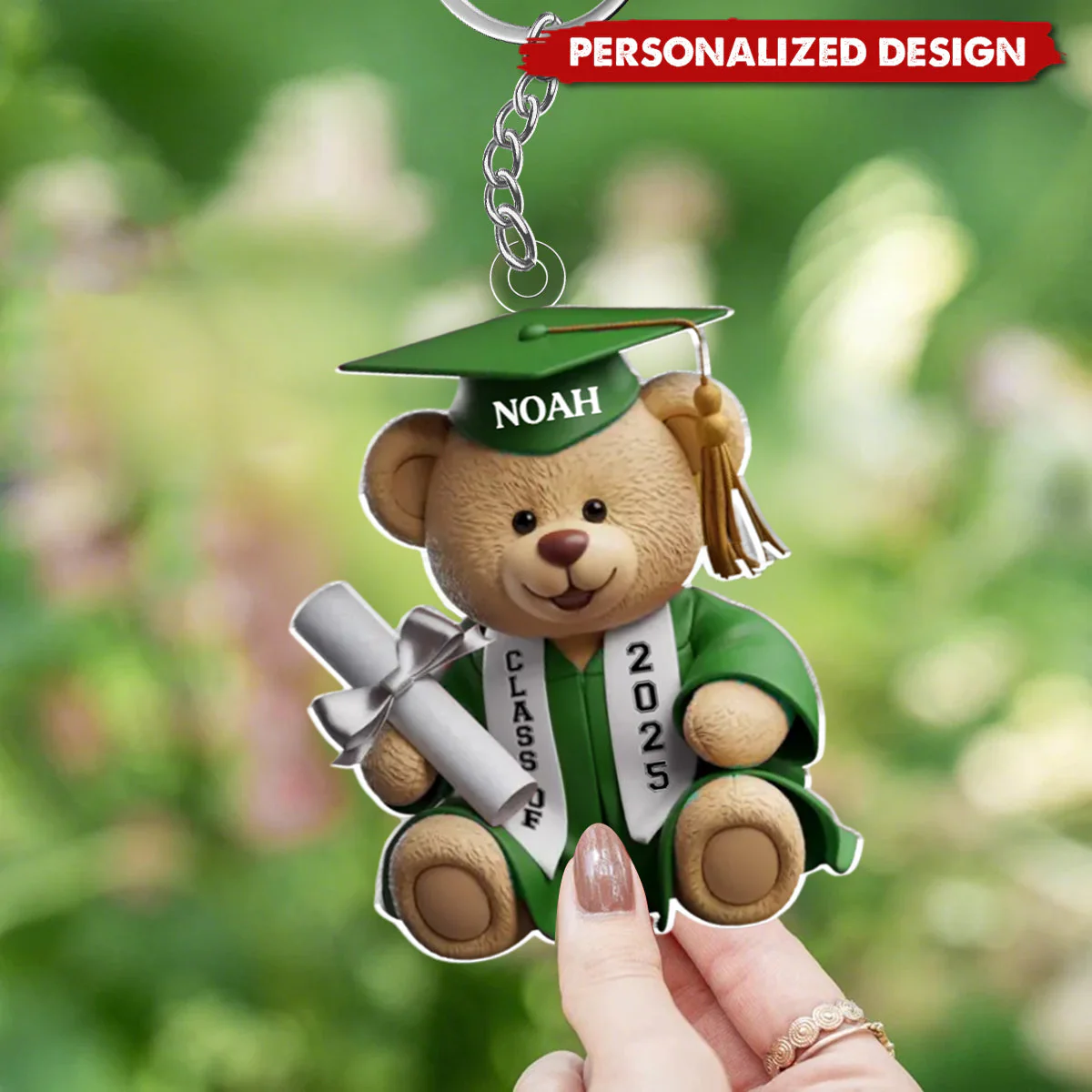 Graduate Gift 2025, Personalized Shaped Acrylic Keychain - Image 2